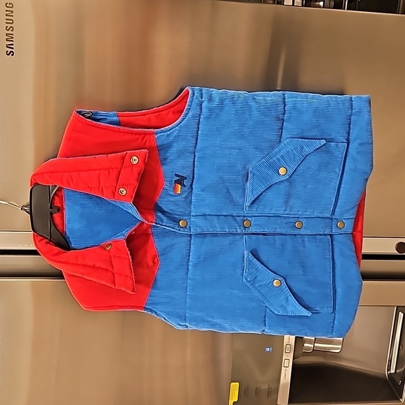 💕AVIATOR NATION💕 Reversible Sleeveless Corduroy Vest ~ Red & Blue Small - Picture 6 of 12